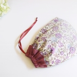【SALE】フリルがかわいいきんちゃく袋*リバティFeliciteパープル