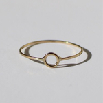 Circle motif ring / K18 YG