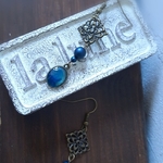 再販琉球ガラス&アンティークチャームピアス