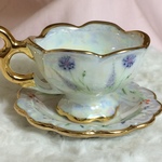 ミニチュア食器　紫焔の香り花型カップ＆ソーサー