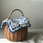 コットン*マルチカバー White × Blue × Beige【id-minneidご注文専用ページ】