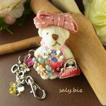 saly☆おめかしクマ姫のバッグチャーム
