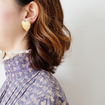  【TIME SALE!!!!!!!!!!】【noel.03】 USA真鍮ハートイヤリング・ピアス
