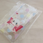 赤リボンにゃんこ☆iPhone5c ケース・カバー【iPhoneケース/アイフォン5c/アイホン5c/スマホケース/パステル/白猫/ドット】