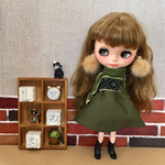 ブライス　リカちゃん　ドッキングワンピース　 カーキ