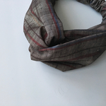 着物ターバン（ストライプ、茶）クロス