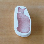 消しゴムはんこ／猫E