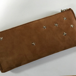 L字 財布 スウェード  ヌバック スタッズ付