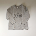 ちょうちょさん 長袖Tシャツ グレー  90cm