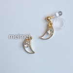 ムーンクリスタルピアス*イヤリング*ノンホールピアス*