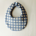 ギンガムチェックとデニムのスタイ