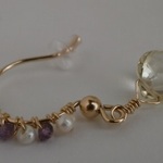 レモンクォーツピアス14kgf