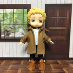 【オビツ11】ステンカラーコートセット(キャメル)