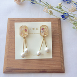ドライフラワー♡コットンパールピアス