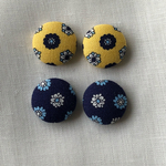 【再販】花柄くるみボタンピアス/イヤリング