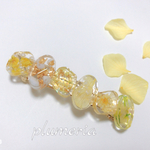 かすみ草とスターフラワーのレジンバレッタ＊イエロー系＊ハンドメイドアクセサリー