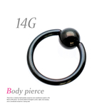 14G リング シンプル ボディピアス 内径10mm 定番 人気 TBP026 BK