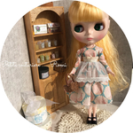22cmドール ブライス リバティワンピース＆エプロンセット