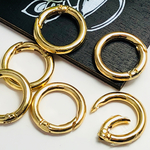 キーリング カラビナ 28mm 丸  ゴールド アクセサリーパーツ