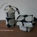 bobiro様専用ページ♡　北欧風　サークルフラワー　ブラック　一眼レフ　望遠レンズケース　収納トート　３点セット