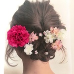 フッシャーピンクダリアと、ピンクと白の大人のヘアアクセサリー☆　結婚式 成人式 着物 袴 和装 卒業式 前撮り