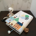 北欧風-風船と鳥（青）　単行本用ブックカバー