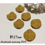《6個》import beads ウェーブコインビーズ マスタードイエロー
