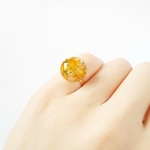 【3号フリーサイズ】金木犀とユーフォルビアのお花のリング-natural flower ring-