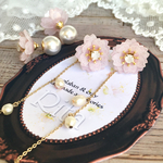  春待ち。ゆれる八重桜のピアス 2way