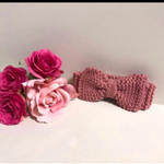  ピンク☆ニットリボンヘアバンド