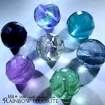 【虹光✧鏡光沢!!】レインボーフローライト・AAA＋ランク✧【全石虹入り!! 珍しいミラーボールツイストカット✧】約１１〜１２mm珠【２石】セット【モロッコ産✧】