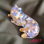 金の手のネコちゃん オルゴナイト 