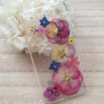 お花いっぱいピンクスミレのiPhone7ケース⑱ 