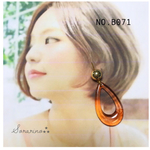 No.B071 おおぶり 大人 ✧︎琥珀の雫 × パール  ピアス / イヤリング