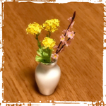 『受注製作』ミニチュア菜の花と桃の花
