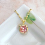 🌸スワロフスキーライトローズ・キャット ネックレス