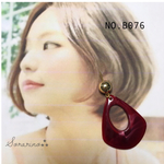 No.B076 おおぶり 大人 ✧︎ボルドーの雫 × パール  ピアス / イヤリング