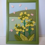 minami様専用     菜の花と桜  春のちりめん押し絵