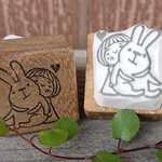 消しゴムはんこ★ウサたん抱っこ