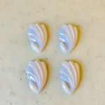 Vintage White Shell Shaped Cabochons 