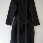 ブラック ドビーシャンブレー チビ襟OP　