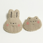 フェルトのピアス＊くまさんうさぎさん