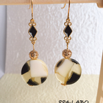 Black&Yellow Round ピアス イヤリング