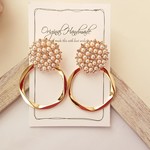 おおぶり キラキラパール×リングピアス