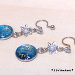 【再々販】星空レジンのクリップピアス