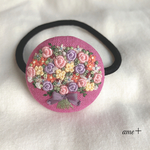 rose bouquet 刺繍ヘアゴム ブローチへ変更可能☆