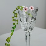 桜の一粒ピアス。つまみ細工。
