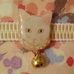 再：ネコFACE帯留め 白猫