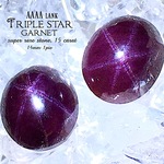 【幻の星✧15ct.!!】トリプルスターガーネット・極上AAAAランク✧【極艶＆高発色!! 全石トリプルスター入り✧】縦約１４ｍｍ【１石】セット【インド産】オーバルカット✧