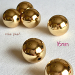 💫ゴールド ビーズ 16mm 【8個】穴あき  貫通